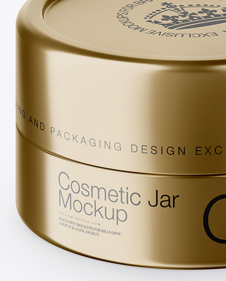 Matte Metallic Cosmetic Jar Mockup (High-Angle Shot)