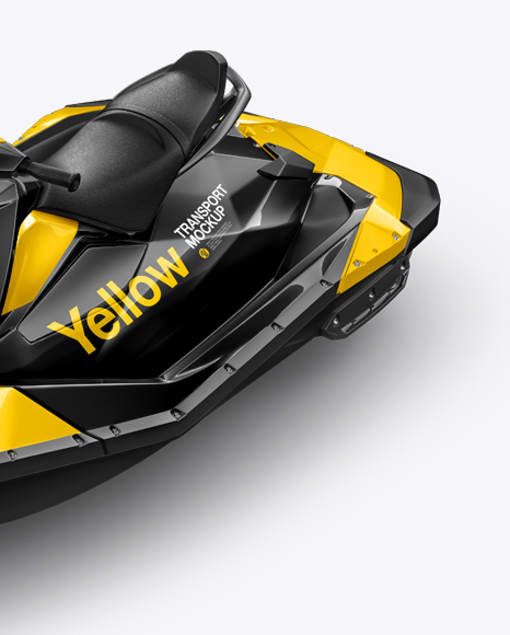 Jet Ski Mockup - Left Half Side View (High-Angle Shot)