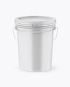 Matte Plastic Paint Bucket Mockup (High-Angle Shot)