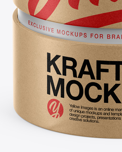 Kraft Tube Mockup - Front View (High-Angle Shot)