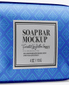 Metallic Soap Bar Package Mockup - Half Side View