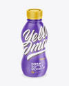 Glossy Plastic Bottle Mockup - High-Angle Shot