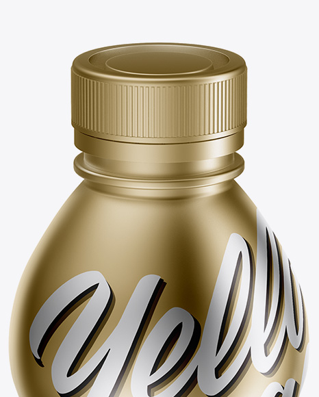 Metallic Plastic Bottle Mockup - High Angle Shot