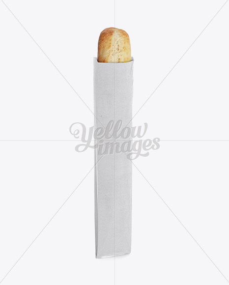 Long White Paper Baguette Bread Bag Mockup - Free Download Images High