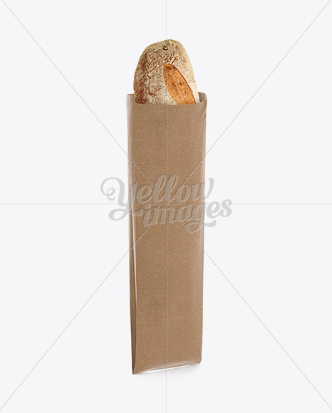 French Bread in Kraft Bag Mockup