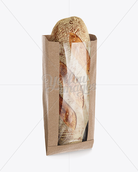 Kraft Paper Bread Bag w/ Window Mock-Up - Free Download Images High