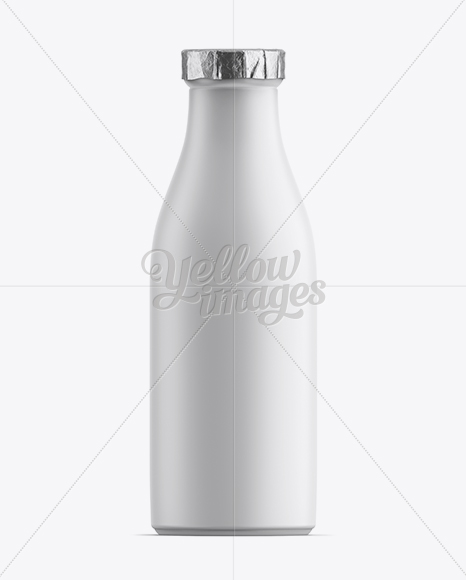 Milk Bottle W/ Foil Lid Mockup