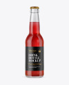 330ml Clear Glass Bottle with Red Drink Mockup