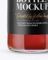 330ml Clear Glass Bottle with Red Drink Mockup