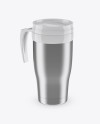 Metallic Thermo Cup Mockup (High-Angle Shot)