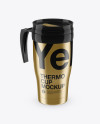 Metallic Thermo Cup Mockup (High-Angle Shot)