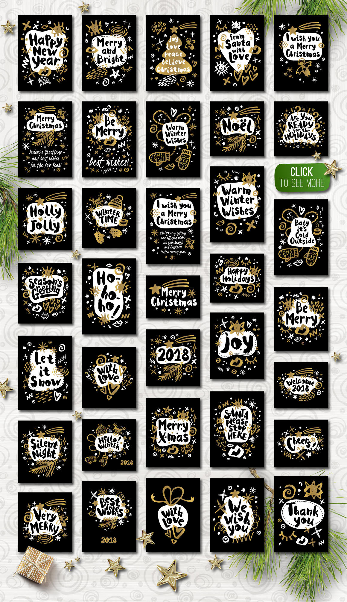 Gold, Black, White, Christmas Collection Gold, Black, White, Christmas Collection