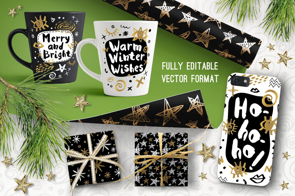 Gold, Black, White, Christmas Collection Gold, Black, White, Christmas Collection
