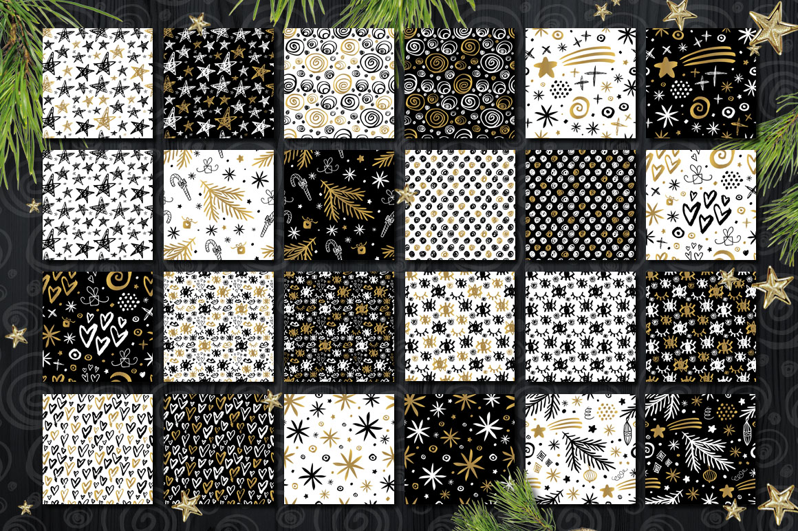 Gold, Black, White, Christmas Collection Gold, Black, White, Christmas Collection