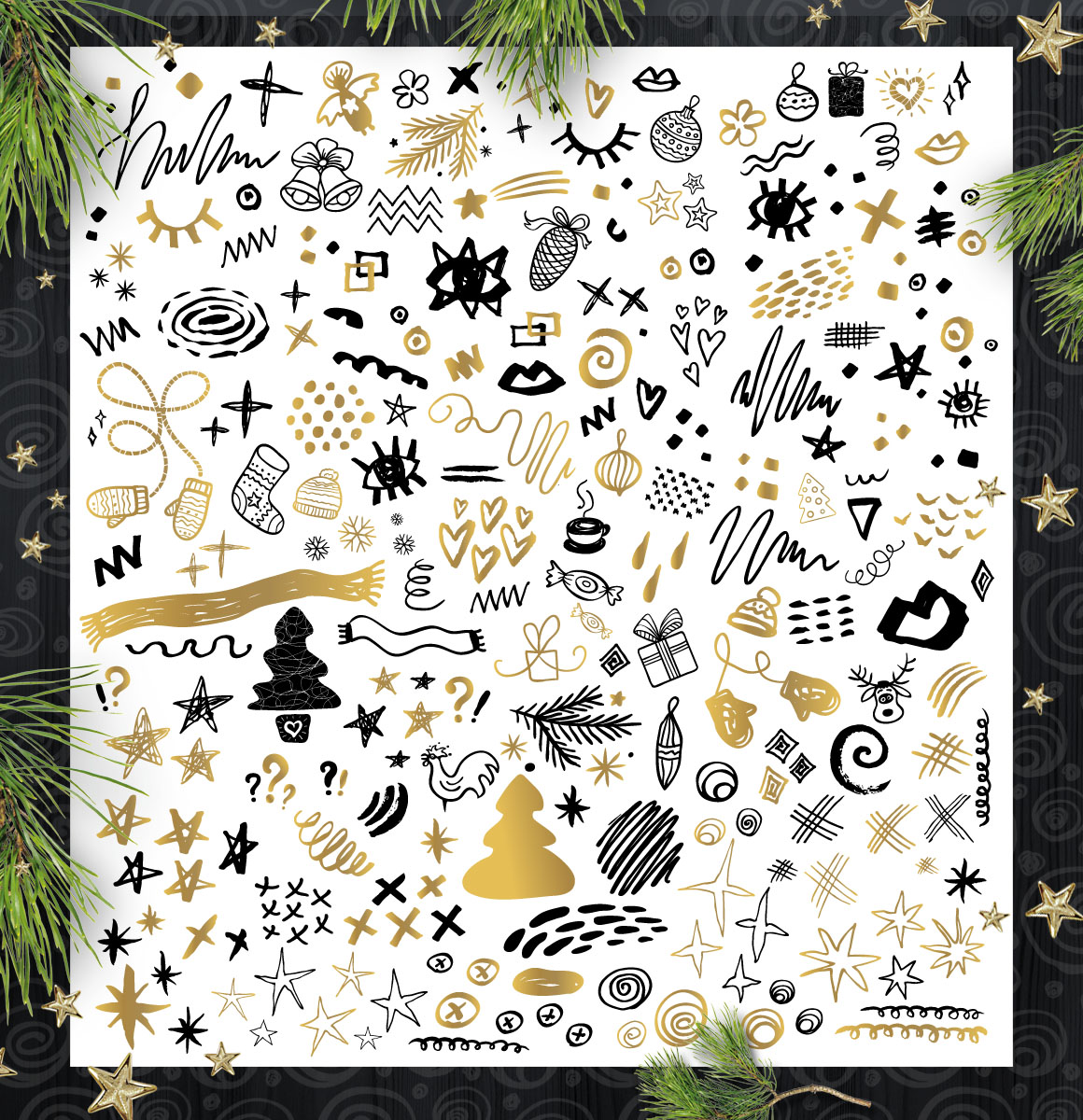 Gold, Black, White, Christmas Collection Gold, Black, White, Christmas Collection