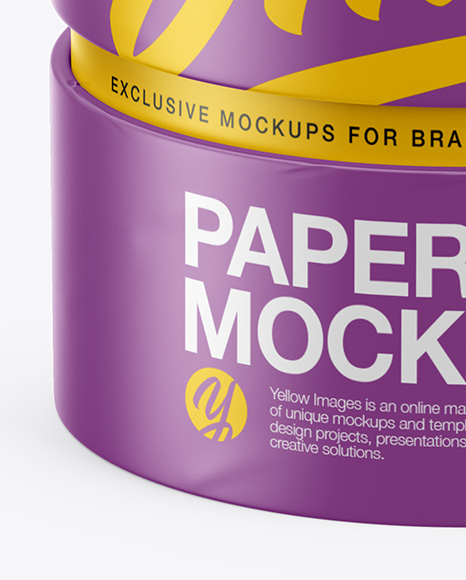 Paper Tube Mockup - Front View (High-Angle Shot)