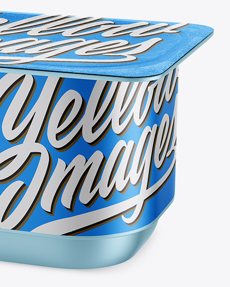 Metallic Yoghurt Cup Mockup - Half Side View