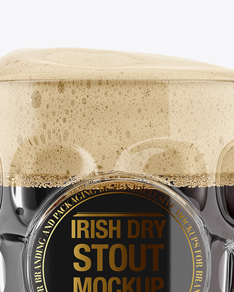 Britannia Glass With Irish Dry Stout Beer Mockup