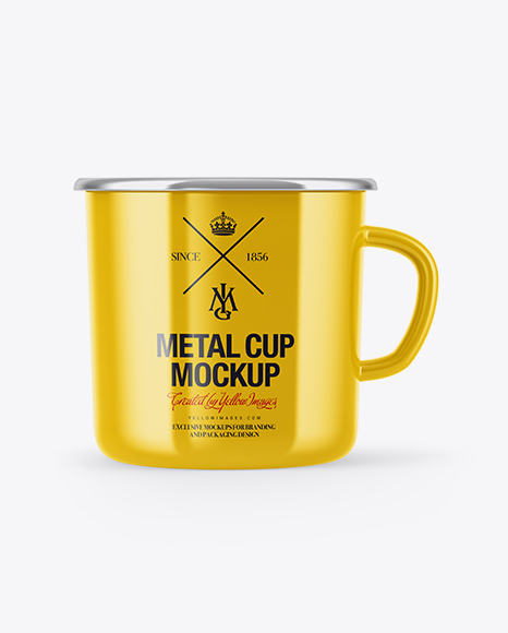 Glossy Enamel Cup Mockup