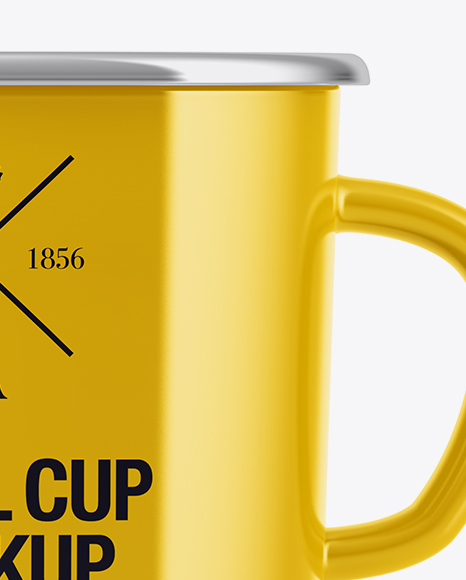 Glossy Enamel Cup Mockup