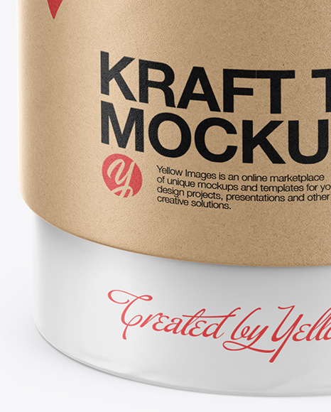 Kraft Tube Mockup - Front View (High-Angle Shot)