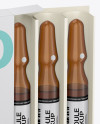 Amber Glass Ampoules Pack Mockup - Half Side View (High-Angle Shot)