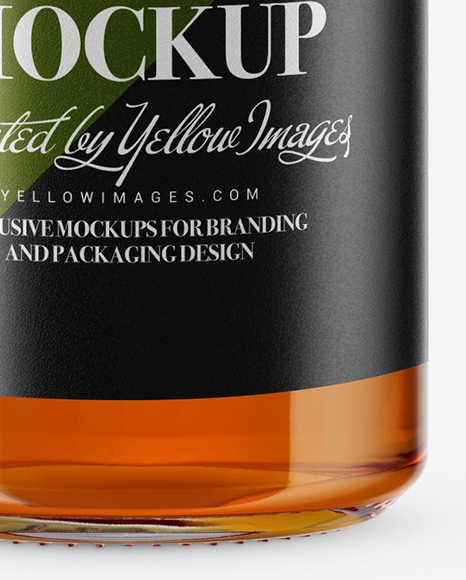 Clear Glass Whiskey Bottle Mockup