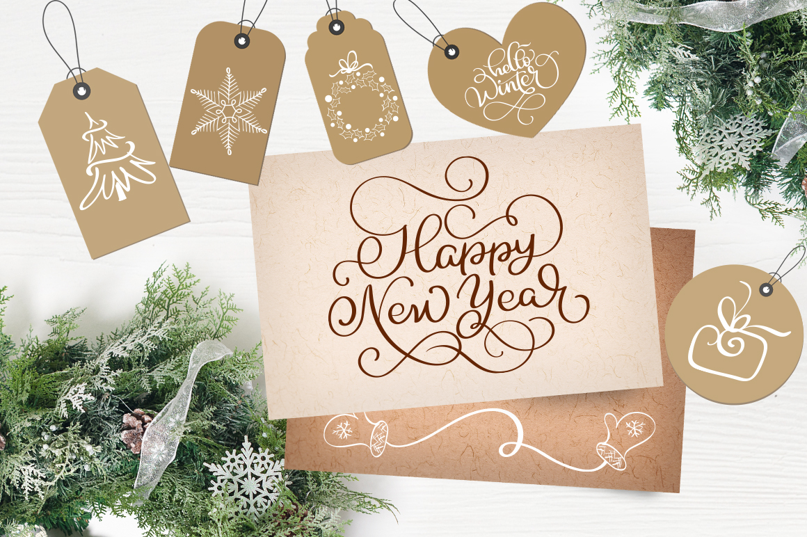 Merry Christmas Quotes and Objects Calligraphy Collection Merry Christmas Quotes and Objects Calligraphy Collection