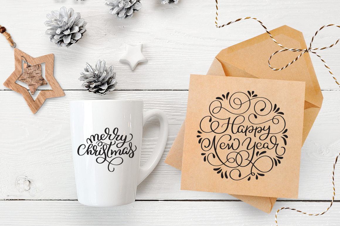 Merry Christmas Quotes and Objects Calligraphy Collection