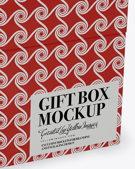 Glossy Gift Box Mockup - Half Side View