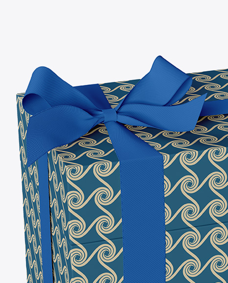 Matte Gift Box Mockup - Half Side View