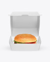 Burger Box Mockup - Front View (High-Angle Shot)