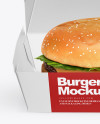 Burger Box Mockup - Front View (High-Angle Shot)