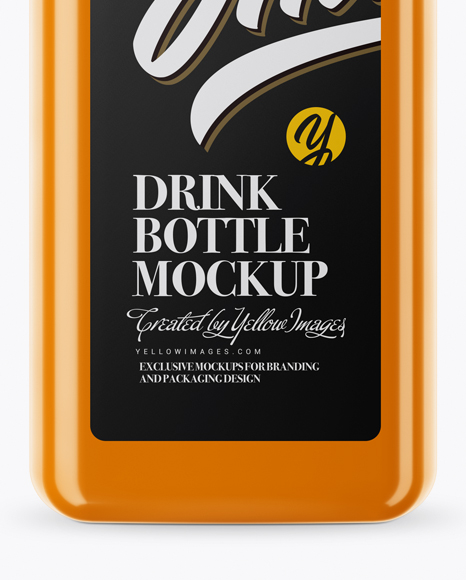 Glossy Drink Bottle Mockup