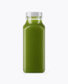 Clear Glass Bottle With Green Smoothie Mockup