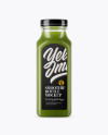 Clear Glass Bottle With Green Smoothie Mockup