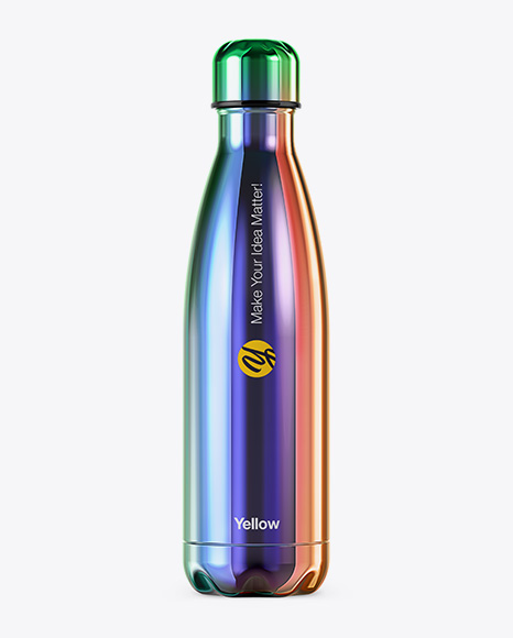 500ml Chameleon Stainless Steel Bottle with Label Mockup