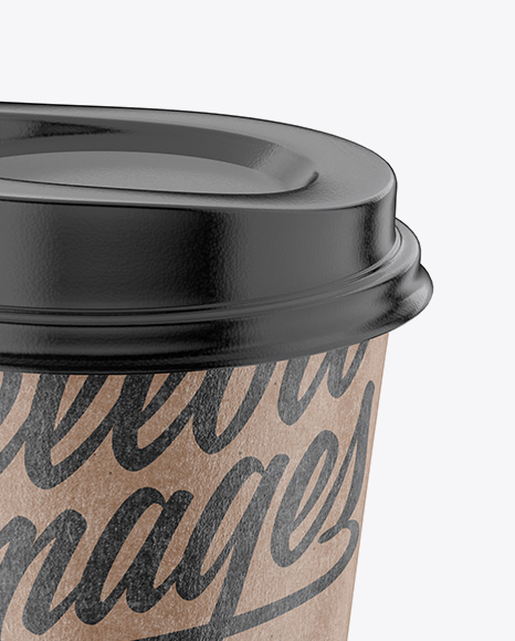 Kraft Coffee Cup Mockup – Front View (High Angle Shot)