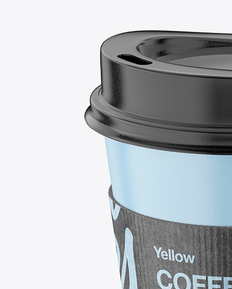 Coffee Cup With Kraft Holder – Front View (High Angle Shot)