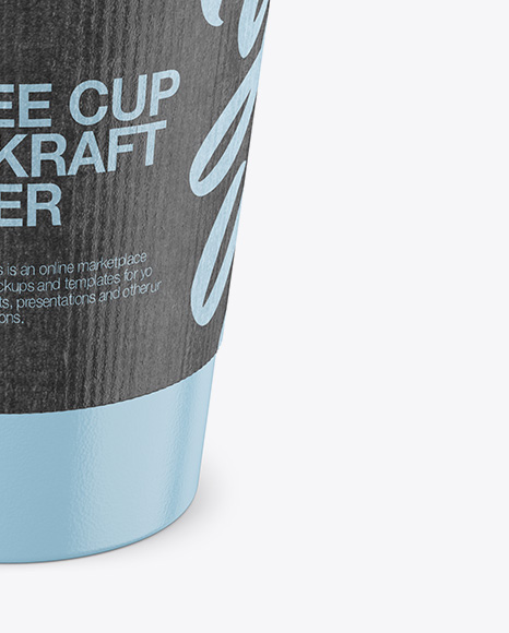 Coffee Cup With Kraft Holder – Front View (High Angle Shot)