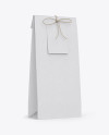 Kraft Paper Bag W/ Label Mockup - Half Side View