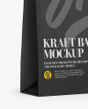 Kraft Paper Bag W/ Label Mockup - Half Side View