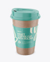 Kraft Coffee Cup With Holder – Front View (High Angle Shot)