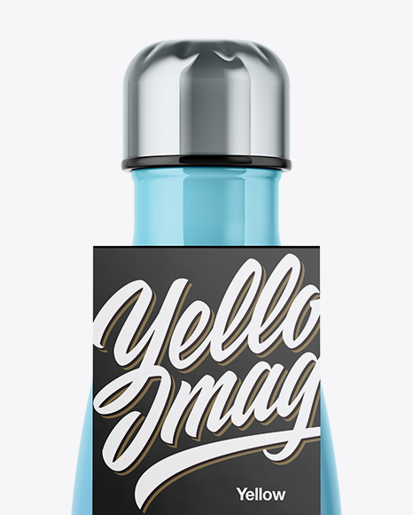 500ml Bottle with Glossy Label Mockup