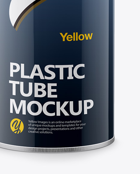 Glossy Plastic Tube Mockup - Front View