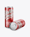 Two Aluminium Cans With Metallic Finish Mockup