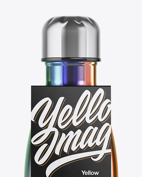 250ml Chameleon Stainless Steel Bottle with Label Mockup