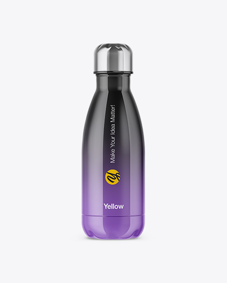 250ml Bottle with Glossy Label Mockup