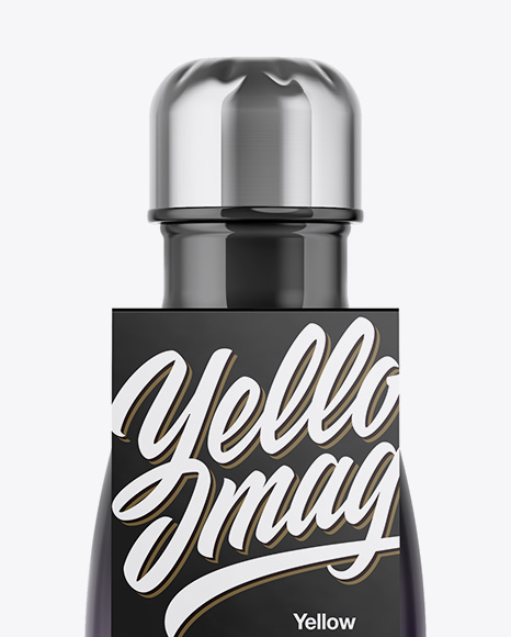 250ml Bottle with Glossy Label Mockup