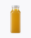 Clear Glass Bottle With Orange Juice Mockup